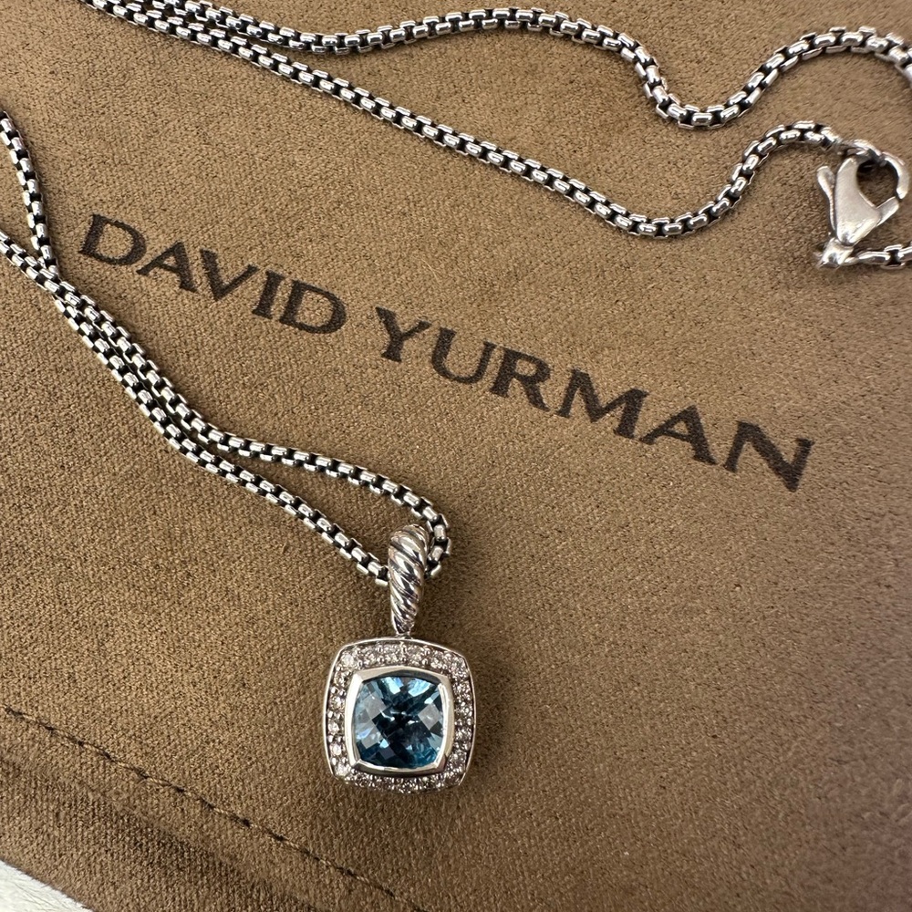 David Yurman Blue Topaz Pendant Necklace